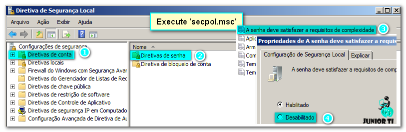 Complexidade de senha no Windows Server